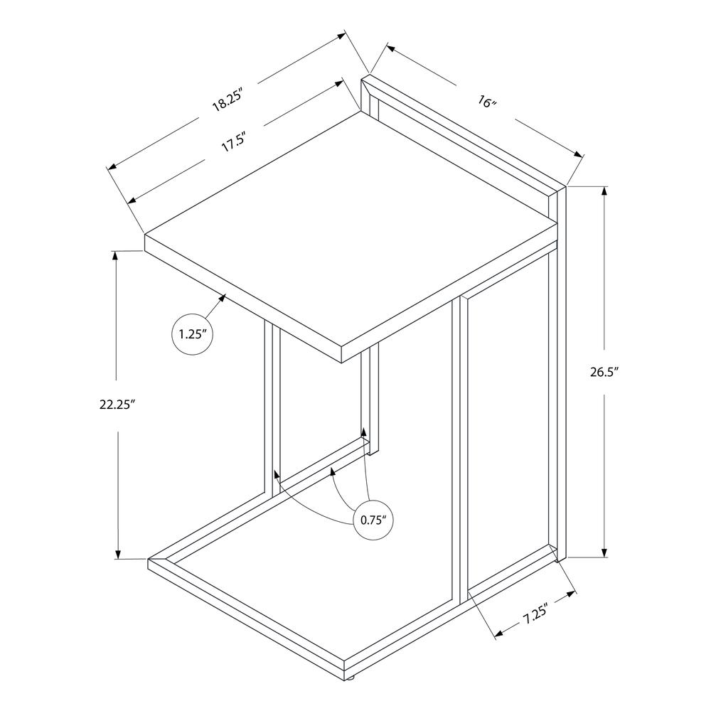Accent Table, C-shaped, End, Side, Snack, Living Room, Bedroom
