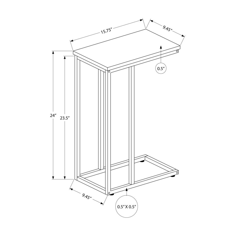 Accent Table, C-shaped, End, Side, Snack, Living Room, Bedroom