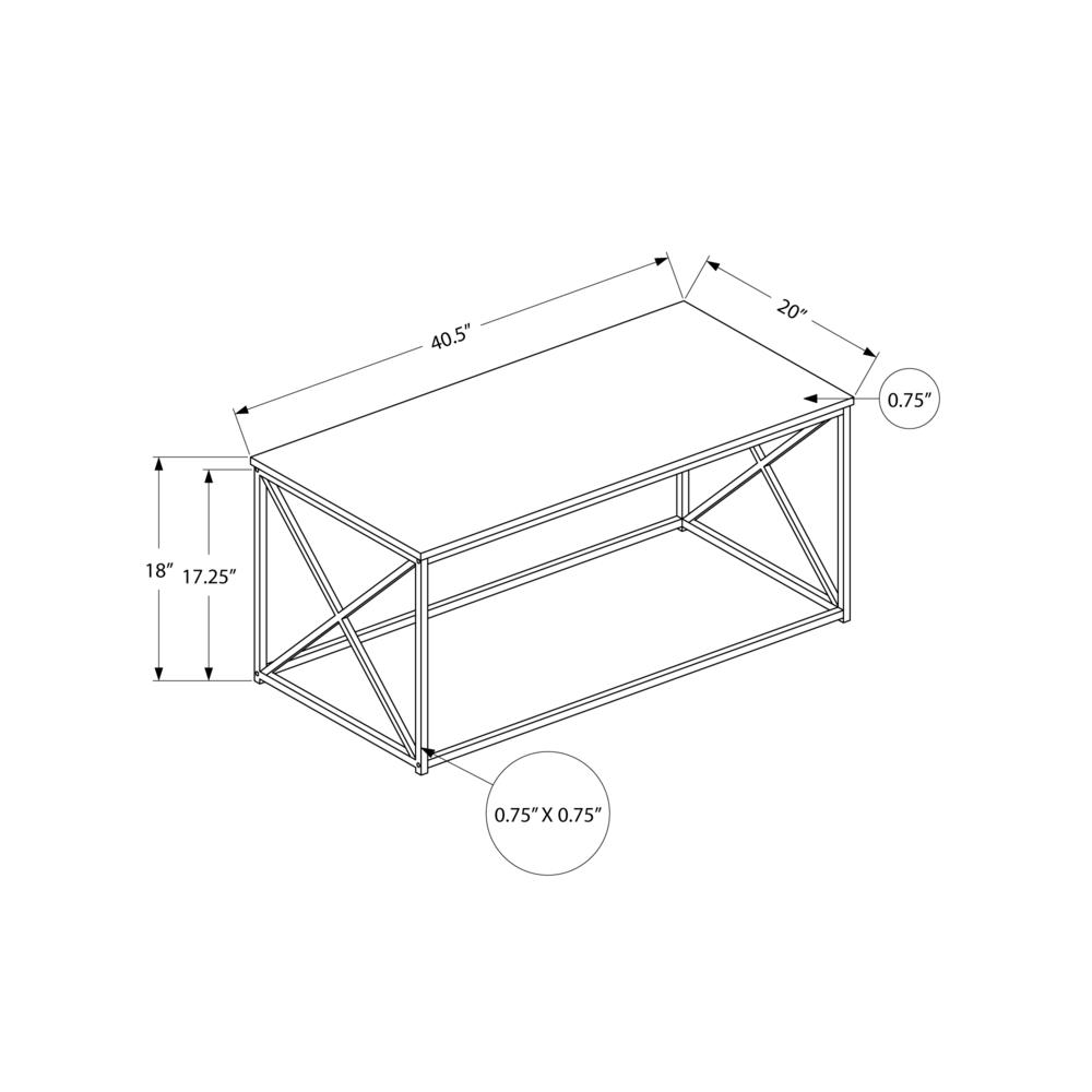 Coffee Table, Accent, Cocktail, Rectangular, Living Room, 40L, Grey Laminate,