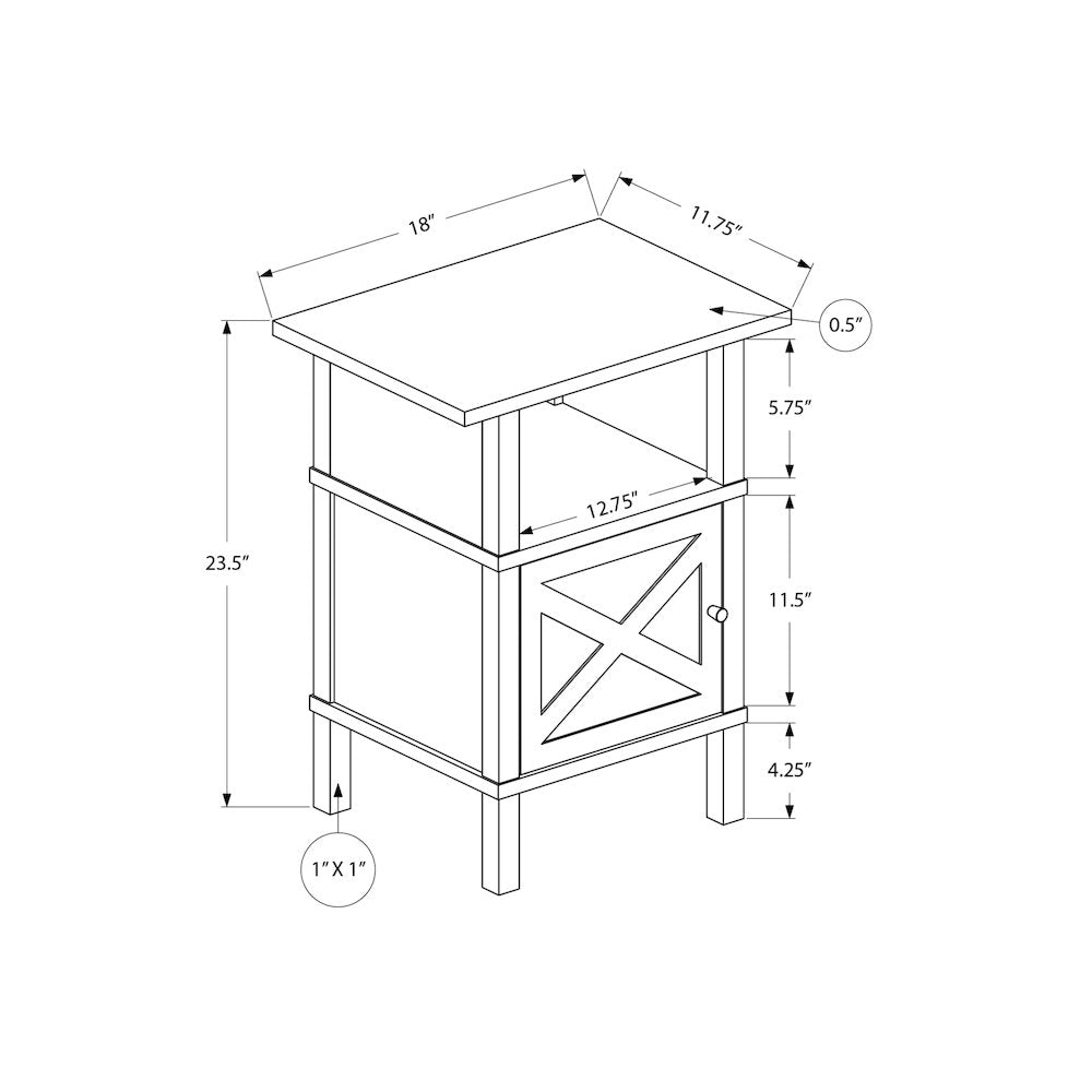 Accent Table, Small, Storage, Washed Oak Laminate, Transitional