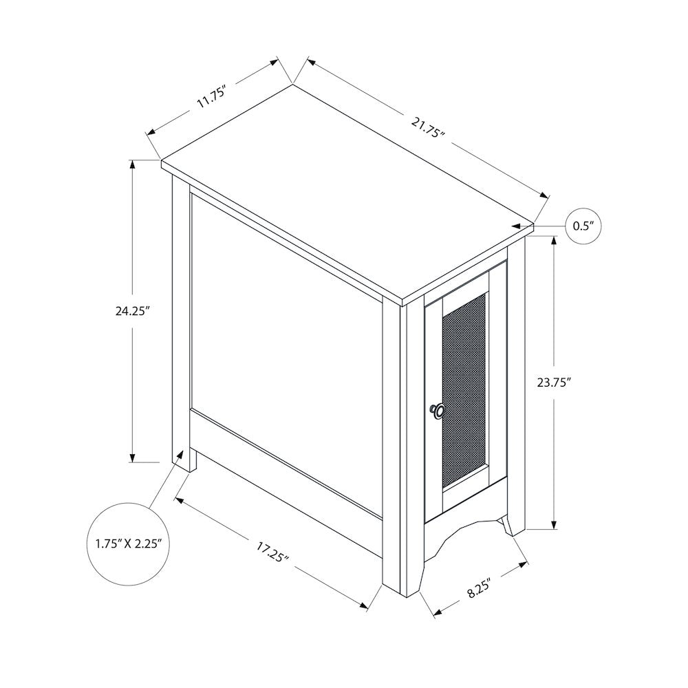 Transitional Accent Table in White,Espresso color