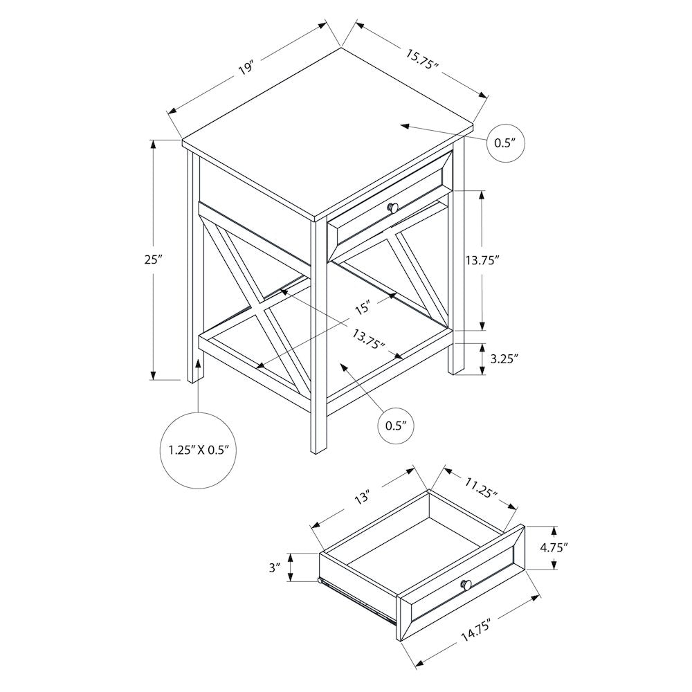Transitional Accent Table in White color