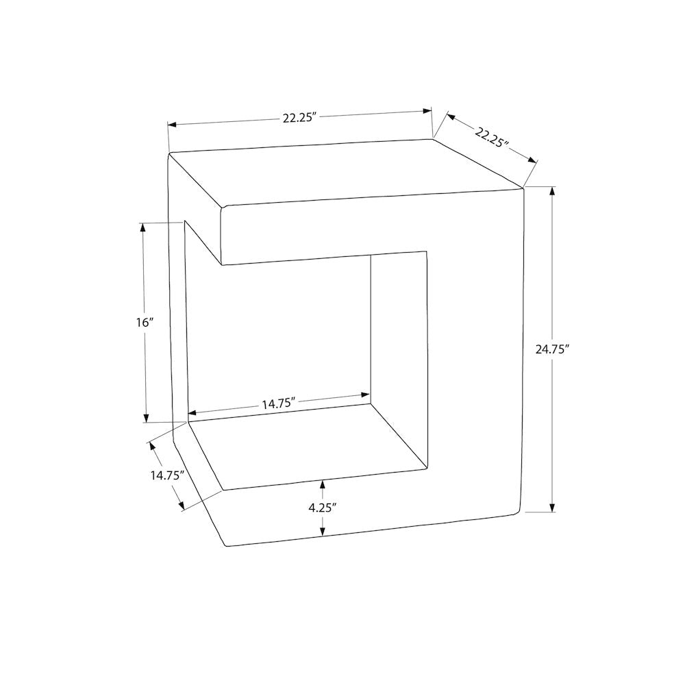 Accent Table, 25H, Side Table, Nightstand, End, Square, White, Contemporary
