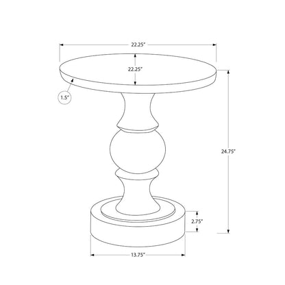 Accent Table, 25H, End, Nightstand, Round, Side Table, Black, Transitional