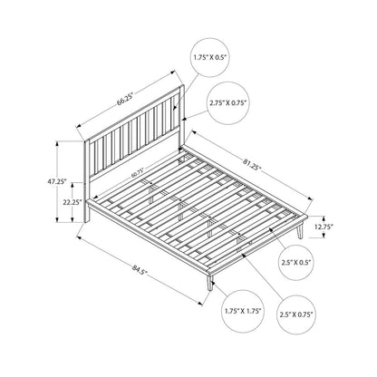 Bed, Platform Bed, Queen Size White Wood Legs, Contemporary, Modern