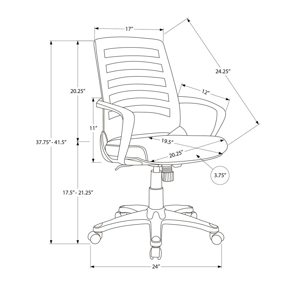 Office Chair, Adjustable Height, Swivel, Ergonomic, Armrests, Computer Desk