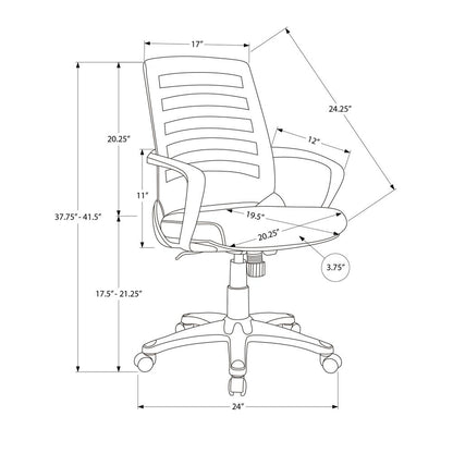 Office Chair, Adjustable Height, Swivel, Ergonomic, Armrests, Computer Desk