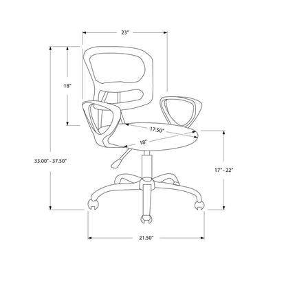 Office Chair, Adjustable Height, Swivel, Ergonomic, Armrests, Computer Desk