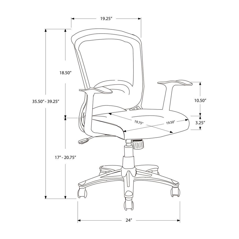 Office Chair, Adjustable Height, Swivel, Ergonomic, Armrests, Computer Desk
