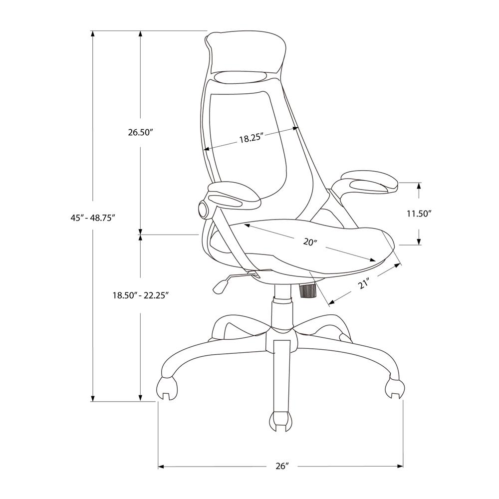 Office Chair, Adjustable Height, Swivel, Ergonomic, Armrests, Computer Desk