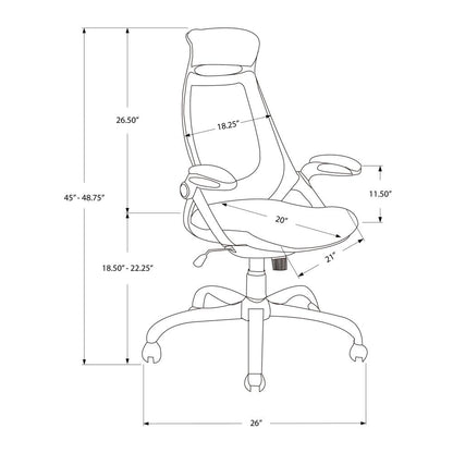 Office Chair, Adjustable Height, Swivel, Ergonomic, Armrests, Computer Desk