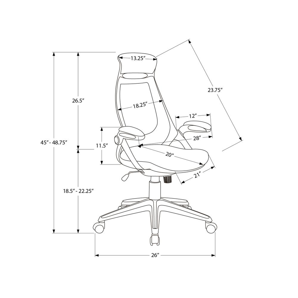 Office Chair, Adjustable Height, Swivel, Ergonomic, Armrests, Computer Desk