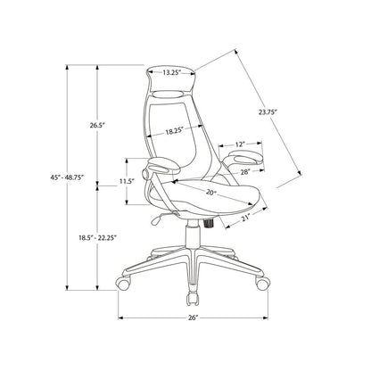 Office Chair, Adjustable Height, Swivel, Ergonomic, Armrests, Computer Desk
