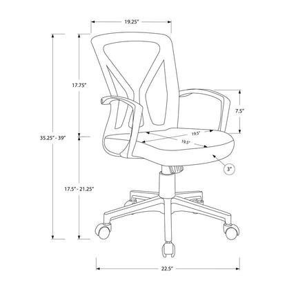 Office Chair, Adjustable Height, Swivel, Ergonomic, Armrests, Computer Desk