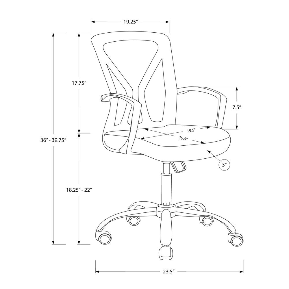 Office Chair, Adjustable Height, Swivel, Ergonomic, Armrests, Computer Desk