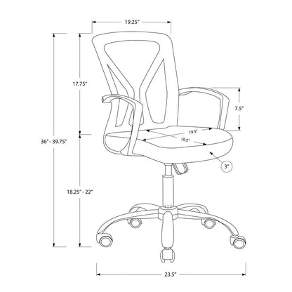 Office Chair, Adjustable Height, Swivel, Ergonomic, Armrests, Computer Desk