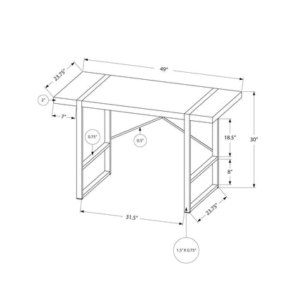 Computer Desk, Home Office, Laptop, 48L, Work, Walnut Laminate, Black
