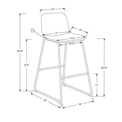Office Chair, Bar Height, Standing, Computer Desk, Work, Black Leather Look