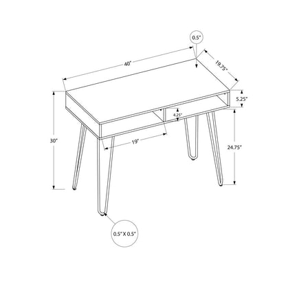 Computer Desk, Home Office, Laptop, Left, Right Set-up, Storage Drawers, 40L