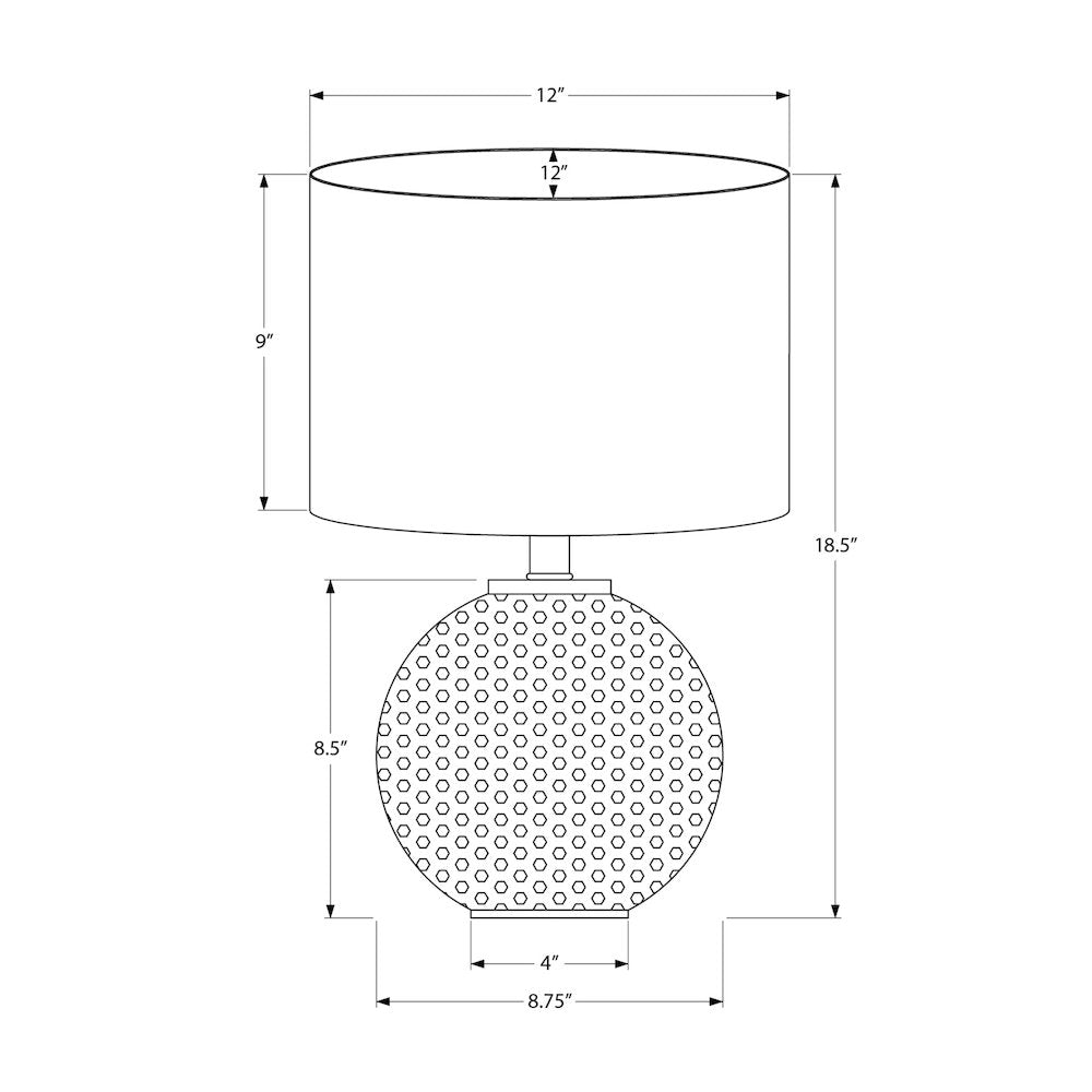 Lighting, 19"H, Table Lamp, Grey Resin, Ivory / Cream Shade, Modern