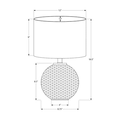 Lighting, 19"H, Table Lamp, Grey Resin, Ivory / Cream Shade, Modern