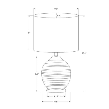 ="Lighting, 17""H, Table Lamp, Black Ceramic, Ivory / Cream Shade, Transitional