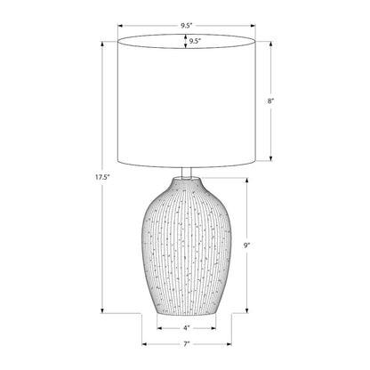 Lighting, Table Lamp, 18"H, Beige Ceramic, Beige Shade, Contemporary