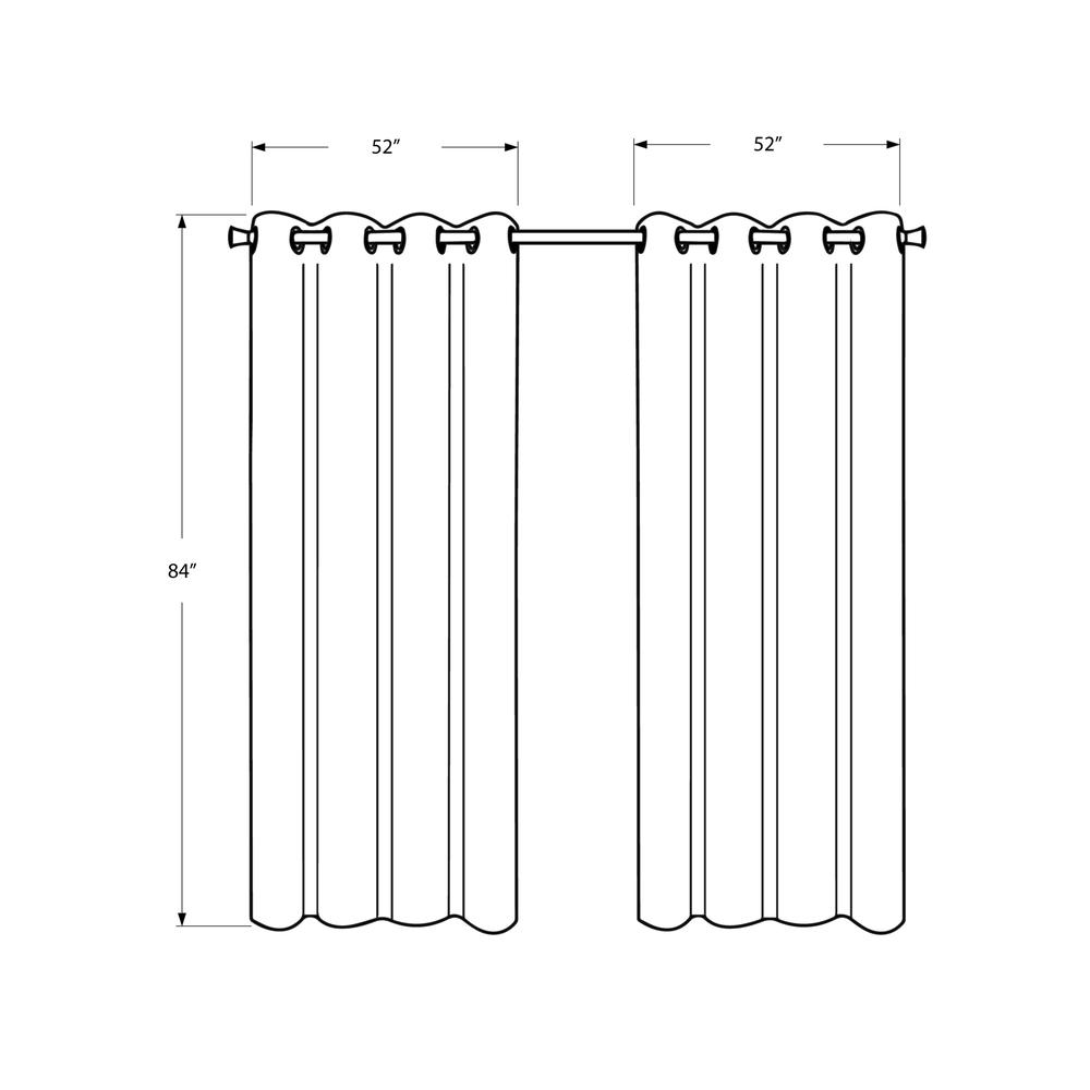 Curtain Panel, 2pcs Set, 54W X 84L, Room Darkening, Grommet, Living Room