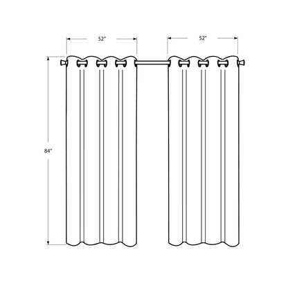 Curtain Panel, 2pcs Set, 54W X 84L, Room Darkening, Grommet, Living Room