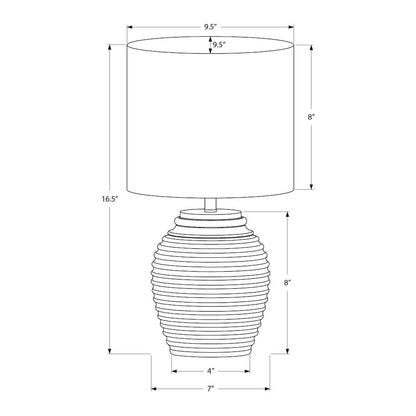 Lighting, 17"H, Table Lamp, Black Resin, Ivory / Cream Shade