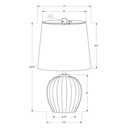 Lighting, 19"H, Table Lamp, Grey Resin, Ivory / Cream Shade, Transitional