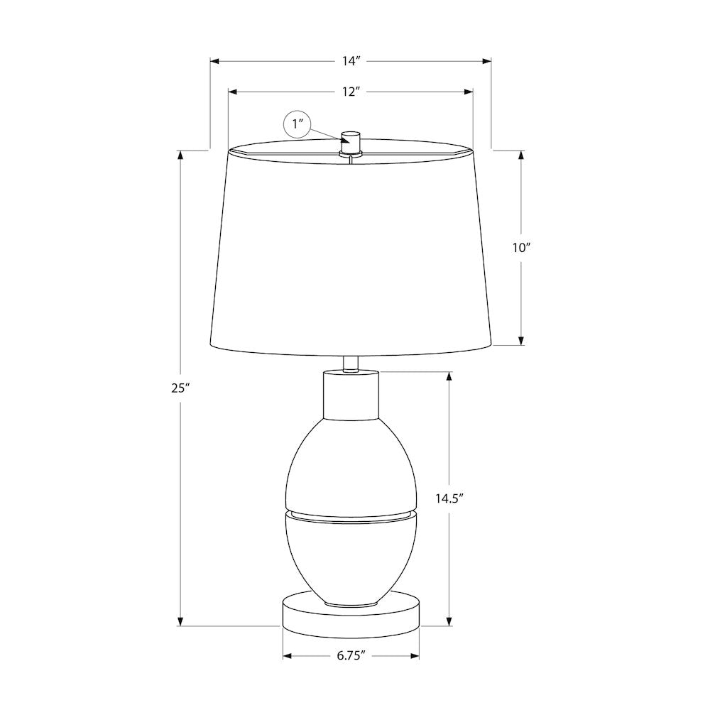 Lighting, 25"H, Table Lamp, Grey Resin, Black Shade, Contemporary, Modern