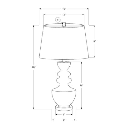 Lighting, 28"H, Table Lamp, Grey Resin, Grey Shade, Transitional