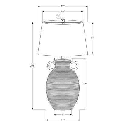Lighting, 30"H, Table Lamp, White Ceramic, Ivory / Cream Shade, Transitional