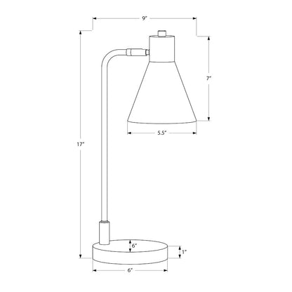 Lighting, 17"H, Table Lamp, Black Metal, Silver Metal, Contemporary