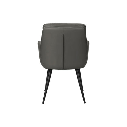 Dining Chair, 34"" Height, Set Of 2, Upholstered, Side, Grey Leather Look
