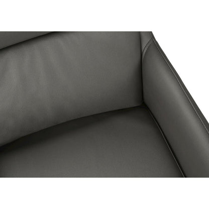 Dining Chair, 34"" Height, Set Of 2, Upholstered, Side, Grey Leather Look