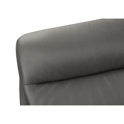 Dining Chair, 34"" Height, Set Of 2, Upholstered, Side, Grey Leather Look