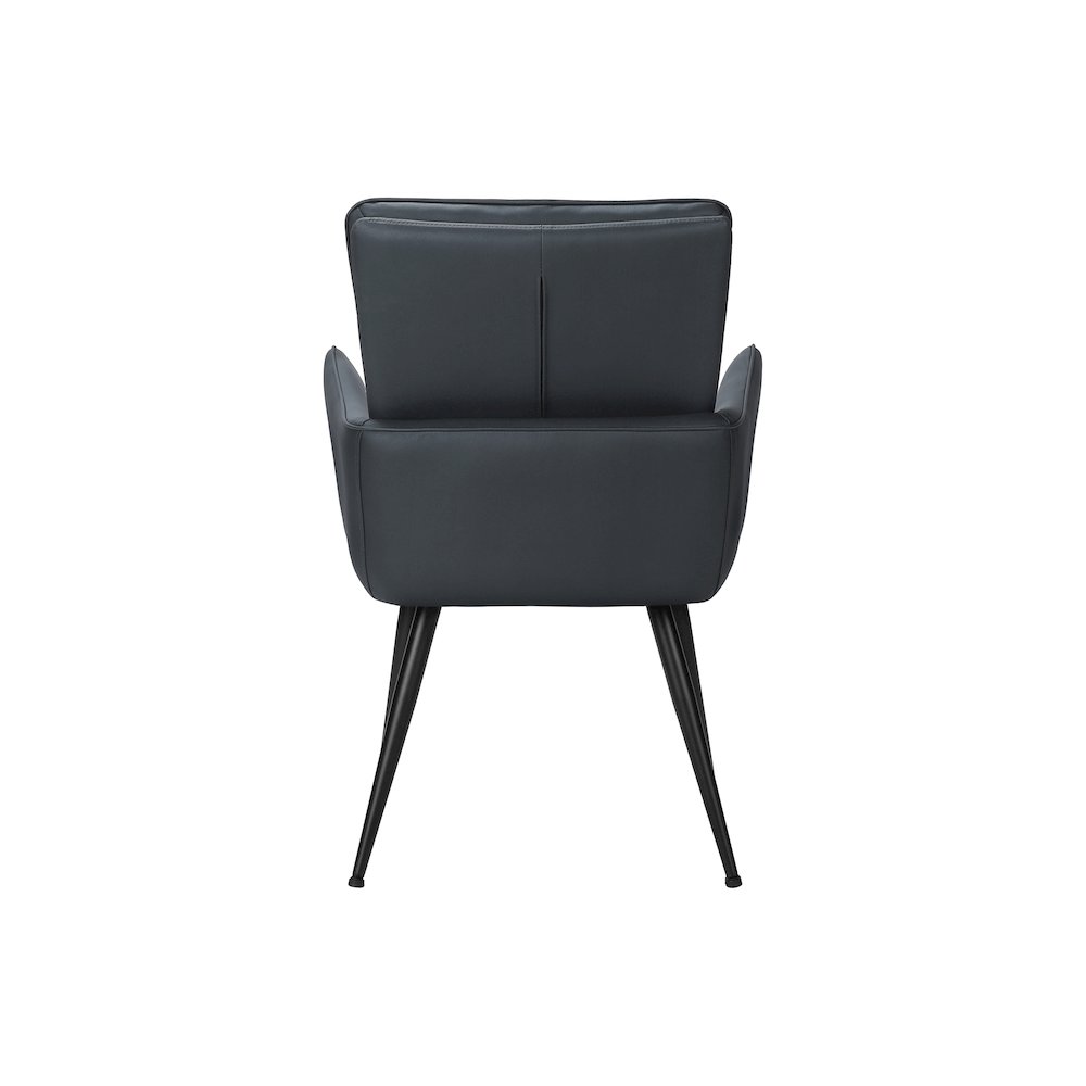 Dining Chair, 36"" Height, Set Of 2, Upholstered, Side, Blue Leather Look