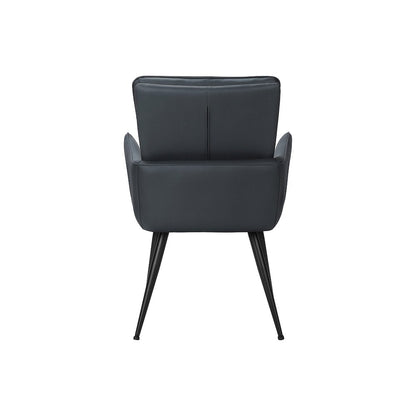 Dining Chair, 36"" Height, Set Of 2, Upholstered, Side, Blue Leather Look