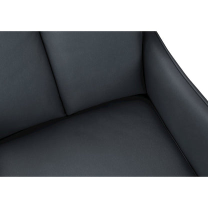 Dining Chair, 36"" Height, Set Of 2, Upholstered, Side, Blue Leather Look