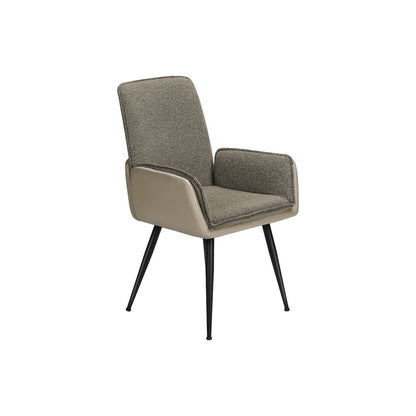 Dining Chair, 36"" Height, Set Of 2, Upholstered, Side, Brown Fabric