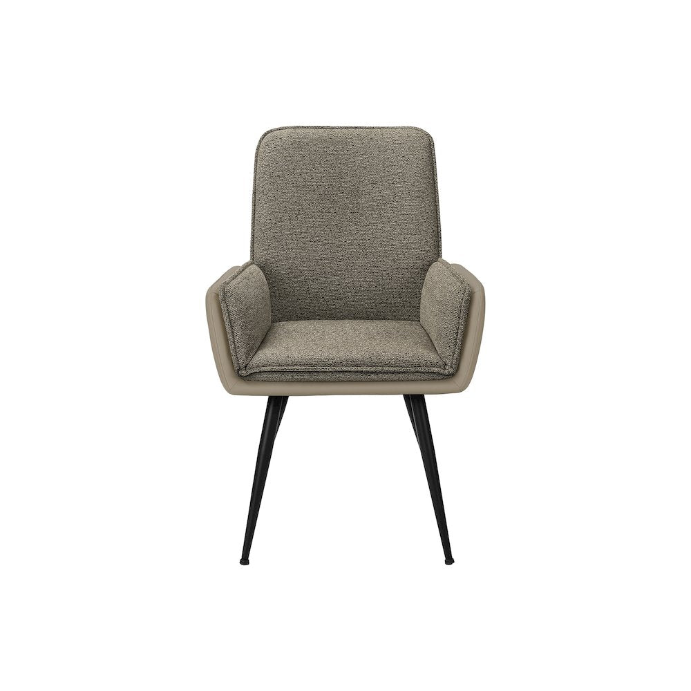 Dining Chair, 36"" Height, Set Of 2, Upholstered, Side, Brown Fabric