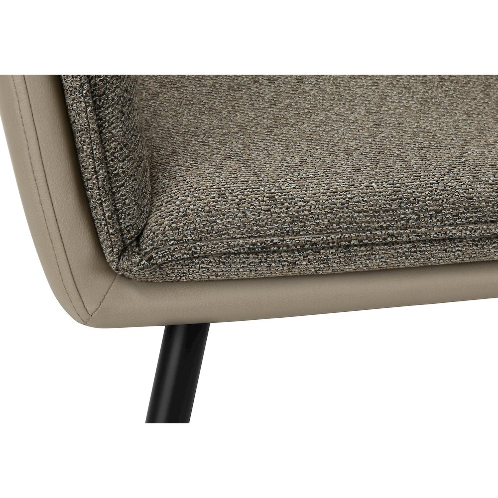 Dining Chair, 36"" Height, Set Of 2, Upholstered, Side, Brown Fabric