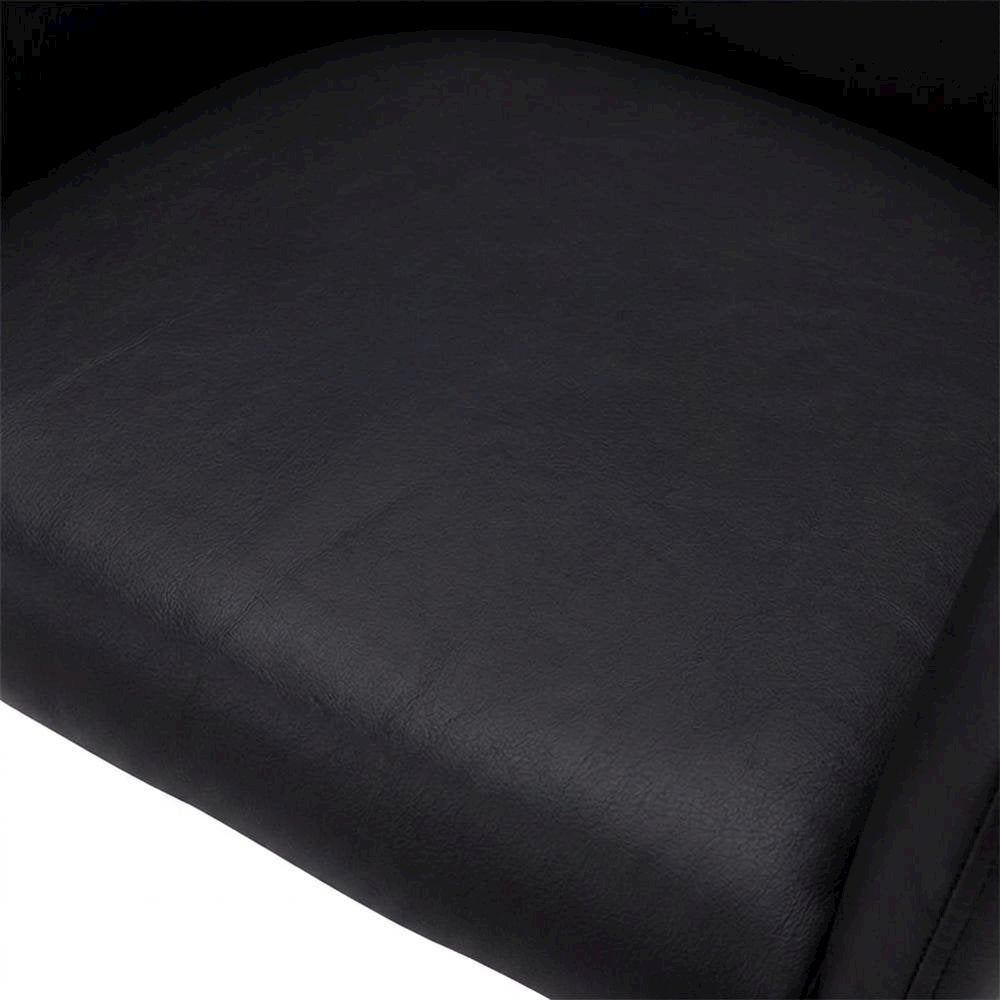 Leather-Look Upholstered Dining Chairs with Metal Legs, Black,Black, Set of 2