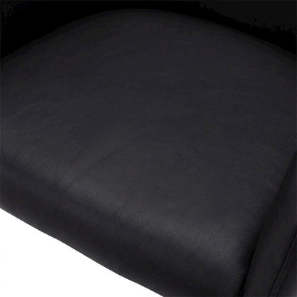 Leather-Look Upholstered Dining Chairs with Metal Legs, Black,Black, Set of 2