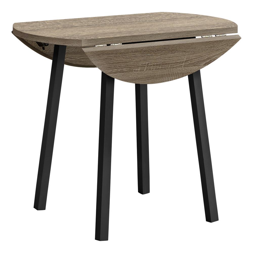 Dining Table Set, 3pcs Set, Small, 35 Drop Leaf, Kitchen, Black Metal