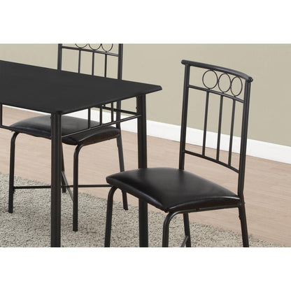 Dining Table Set, 5pcs Set, Small, 40 Rectangular, Kitchen, Black Metal