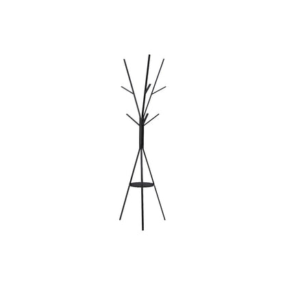 Coat Rack, 72""H, Hall Tree, 6 Hooks, Black Metal