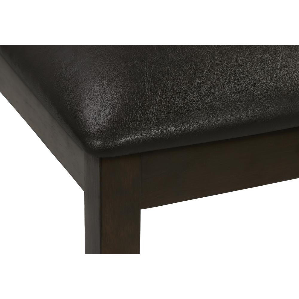 Dining Chair, Set Of 2, Side, Upholstered, Kitchen, Dining Room, Brown Leather
